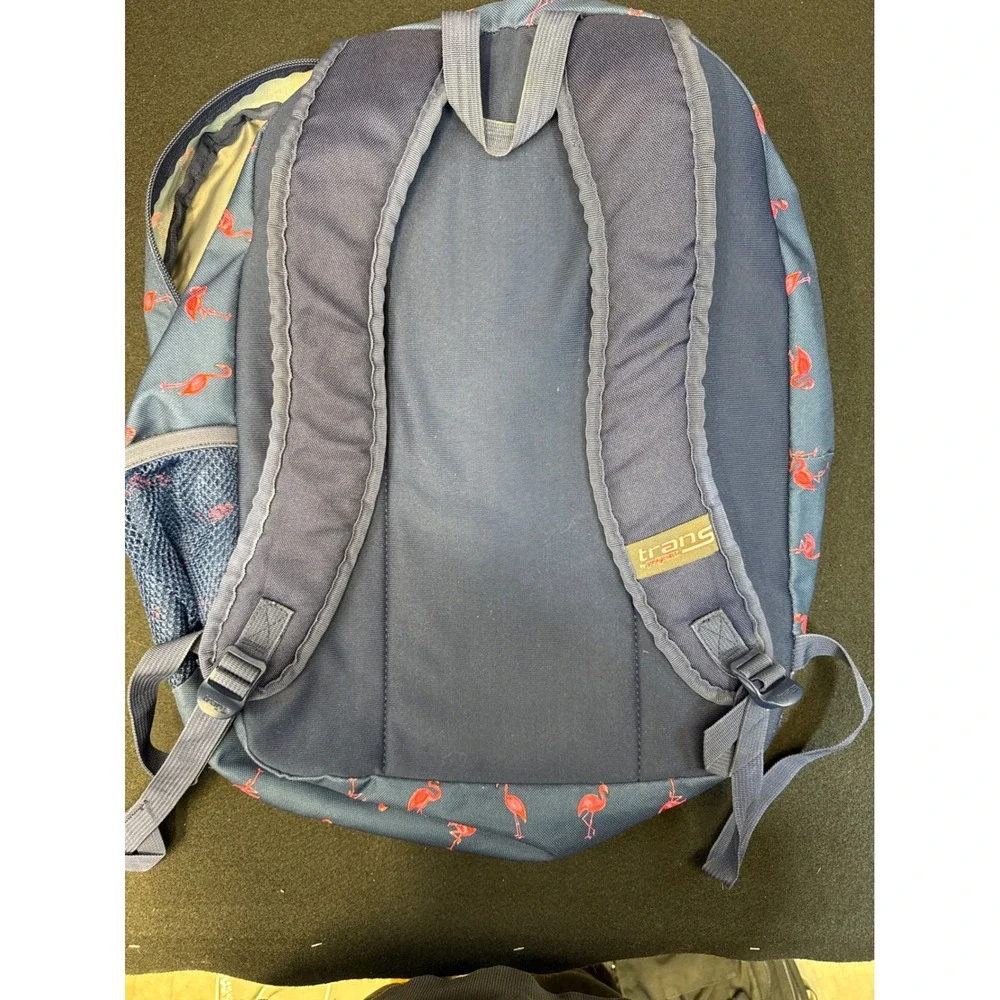 Trans by JanSport Flamingo Print Backpack Navy Blue Pink Tropical S00TM60